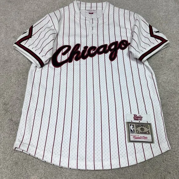 Mitchell & Ness Jersey Red White Chicago Men's Size Small - Picture 7 of 11